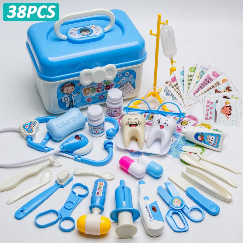 Doctor Set For Kids Pretend Play Girls Role-playing Games Hospital Accessorie Medical Kit Nurse Tools Bag Toys For Children Gift