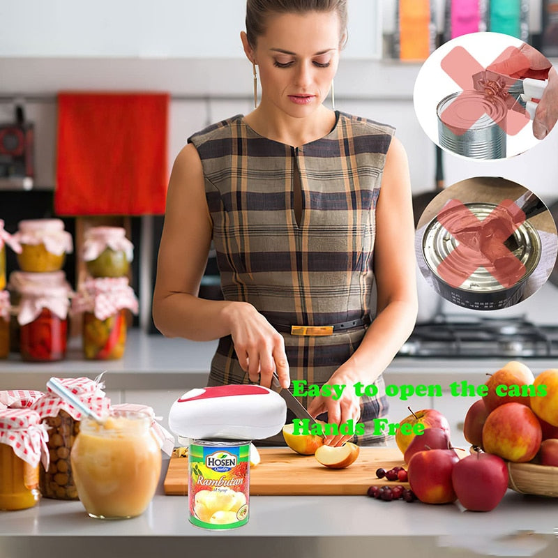 Electric Can Opener One Touch Smooth Edges Easy To Open Automatic Safety High Power Opener Can For Restaurant Kitchen Gadgets