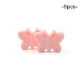 LOFCA 5PCS Butterfly Beads Silicone BPA Free Baby Teether Accessories For Teething Necklace Pacifier Clip DIY Nusring Gift Chew