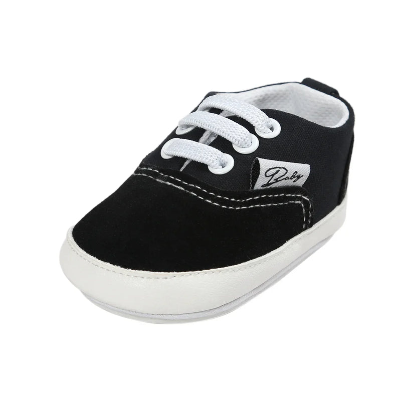 Newborn Baby Shoes Boys Girls Toddler Shoes Canvas Toddler Sneakers Rubber Non Slip Soft Sole Infant First Walkers 0-18 Months