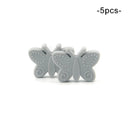 LOFCA 5PCS Butterfly Beads Silicone BPA Free Baby Teether Accessories For Teething Necklace Pacifier Clip DIY Nusring Gift Chew