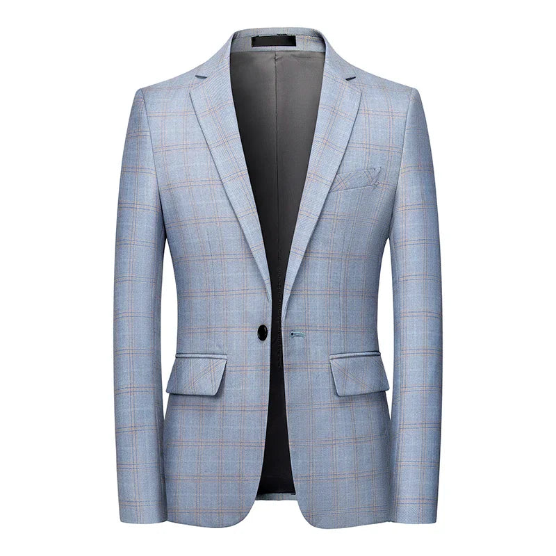 2021 New Fashion Spring and Autumn Casual Men plaid Blazer Cotton Slim England Suit Blaser Masculino Male Jacket Blazer S-6XL