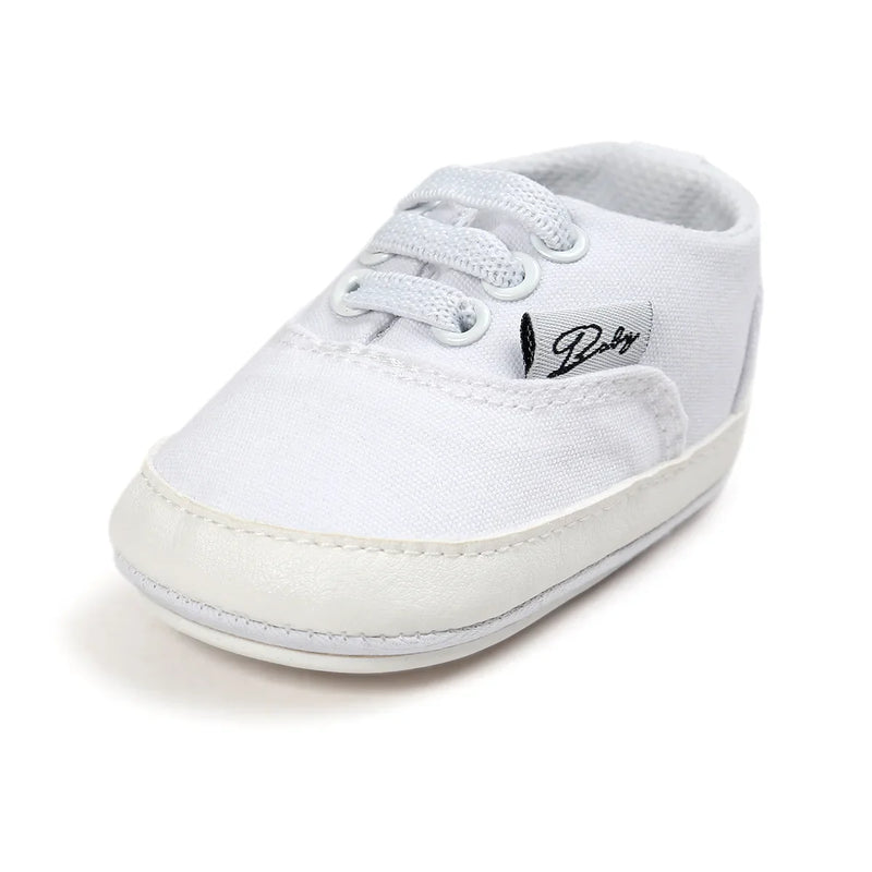 Newborn Baby Shoes Boys Girls Toddler Shoes Canvas Toddler Sneakers Rubber Non Slip Soft Sole Infant First Walkers 0-18 Months