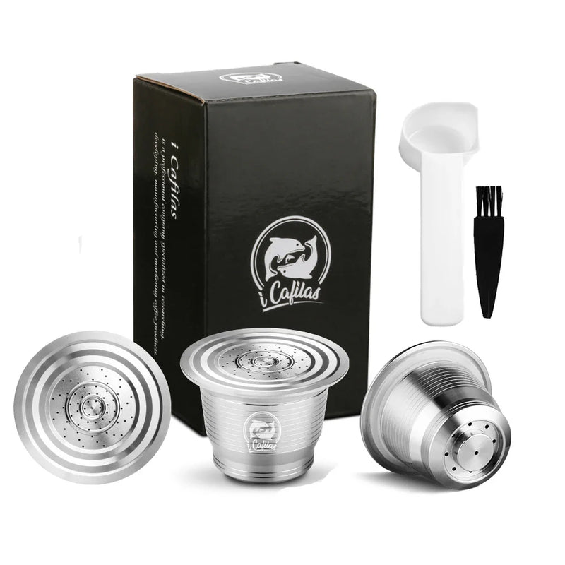 Food-Grade Stainless Steel Reusable Capsule Coffee Compatible For Nespresso Coffee Machine Original Line With Dosing Ring