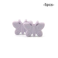 LOFCA 5PCS Butterfly Beads Silicone BPA Free Baby Teether Accessories For Teething Necklace Pacifier Clip DIY Nusring Gift Chew