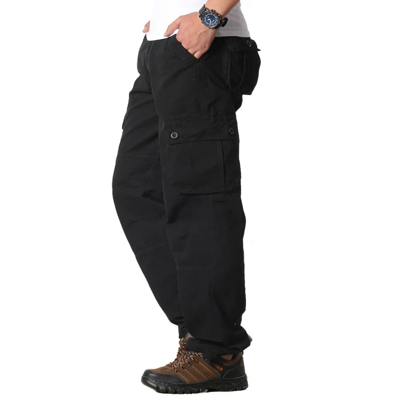 Men's Spring Cargo Pants Casual Multi Pockets Tactical Pants Male Outwear Loose Straight slacks Long Trousers Plus size 44