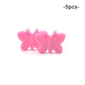 LOFCA 5PCS Butterfly Beads Silicone BPA Free Baby Teether Accessories For Teething Necklace Pacifier Clip DIY Nusring Gift Chew