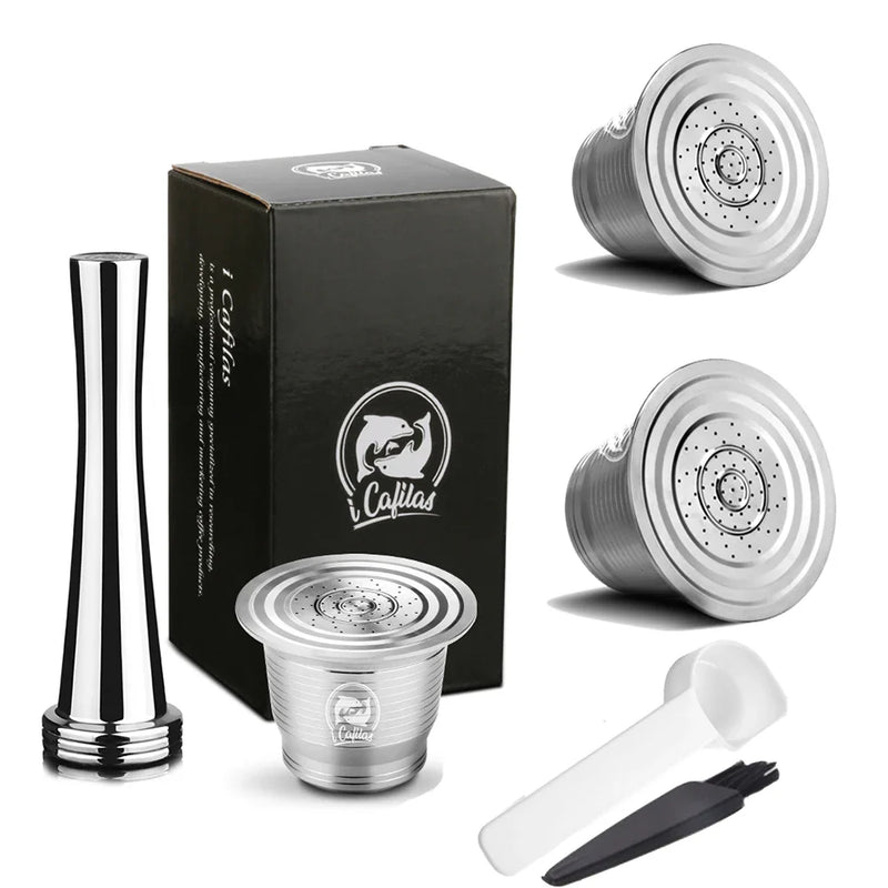 Food-Grade Stainless Steel Reusable Capsule Coffee Compatible For Nespresso Coffee Machine Original Line With Dosing Ring