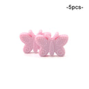 LOFCA 5PCS Butterfly Beads Silicone BPA Free Baby Teether Accessories For Teething Necklace Pacifier Clip DIY Nusring Gift Chew