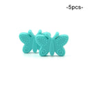LOFCA 5PCS Butterfly Beads Silicone BPA Free Baby Teether Accessories For Teething Necklace Pacifier Clip DIY Nusring Gift Chew