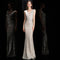 DEERVEADO Elegant V Neck Sequin Evening Dress Long 2023 New Women Mermaid Formal Dress Party Gown Bodycon Maxi Prom Dress