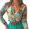 Elegant Office Lady Shirt Stand Collar Single-breasted Floral Print Long Sleeve Blouse 2023 for Spring/Summer blusas para mujer