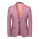 2021 New Fashion Spring and Autumn Casual Men plaid Blazer Cotton Slim England Suit Blaser Masculino Male Jacket Blazer S-6XL