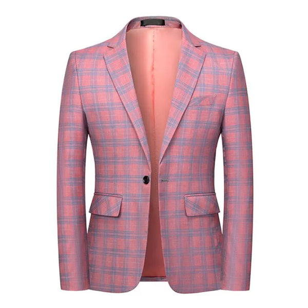 2021 New Fashion Spring and Autumn Casual Men plaid Blazer Cotton Slim England Suit Blaser Masculino Male Jacket Blazer S-6XL