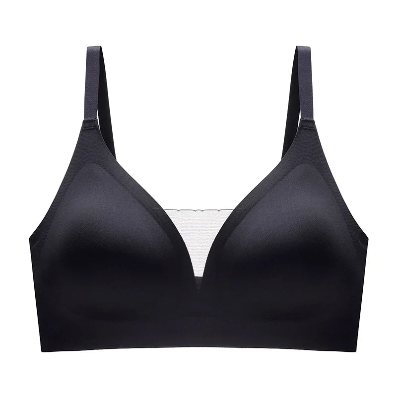 Latex Seamless Underwear Women No Steel Ring Lace Tube Top Gathered Sports Pure Color Bra Breastfeeding Anti-sagging Bra