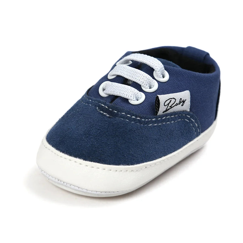 Newborn Baby Shoes Boys Girls Toddler Shoes Canvas Toddler Sneakers Rubber Non Slip Soft Sole Infant First Walkers 0-18 Months