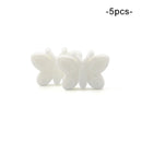 LOFCA 5PCS Butterfly Beads Silicone BPA Free Baby Teether Accessories For Teething Necklace Pacifier Clip DIY Nusring Gift Chew