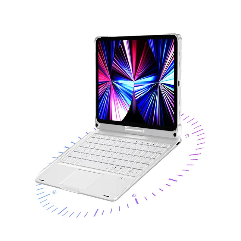360-Degree Rotating iPad Protective Case With Keyboard And Expansion Dock