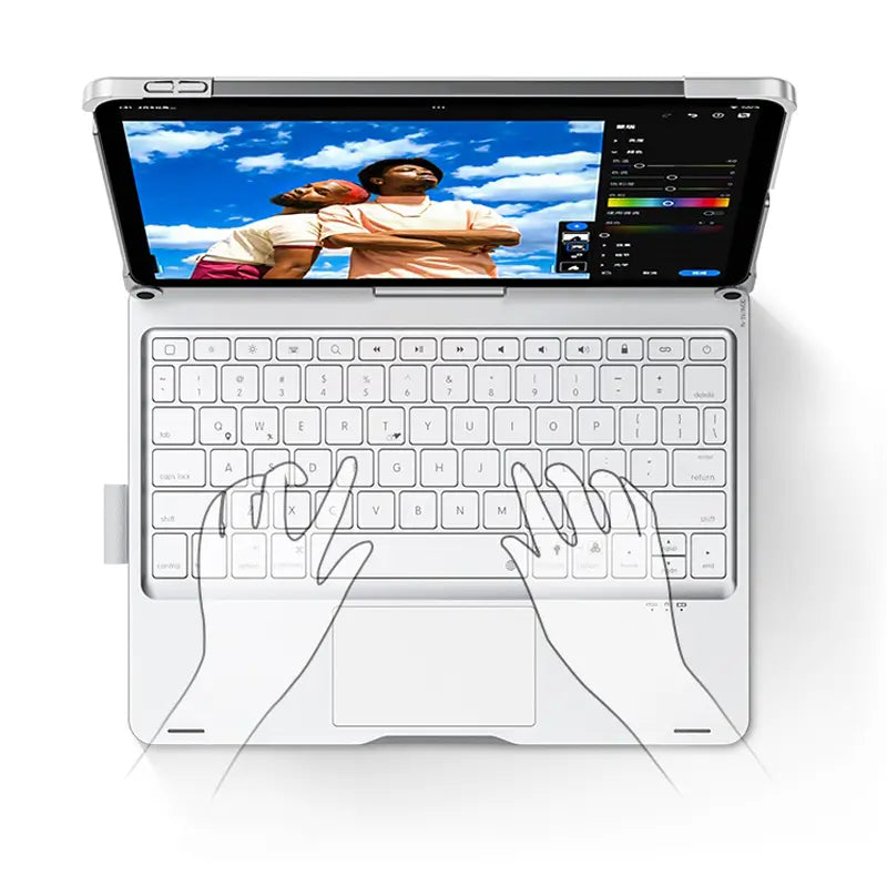 360-Degree Rotating iPad Protective Case With Keyboard And Expansion Dock