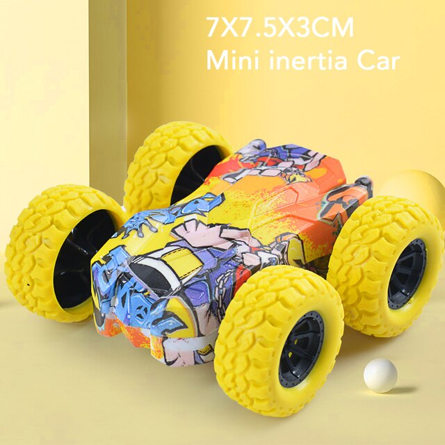 Mini Inertia Car Toys For Children Collision Automatic Turnover Double-Sided Running Car Toy Boys And Girls Fun Interactive Toys