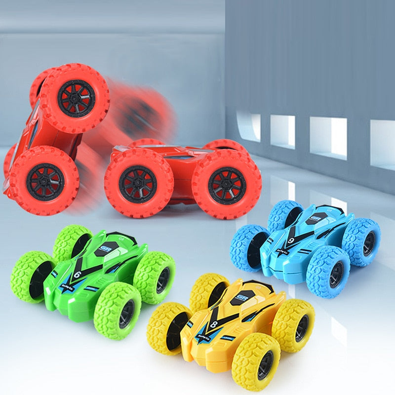 Mini Inertia Car Toys For Children Collision Automatic Turnover Double-Sided Running Car Toy Boys And Girls Fun Interactive Toys