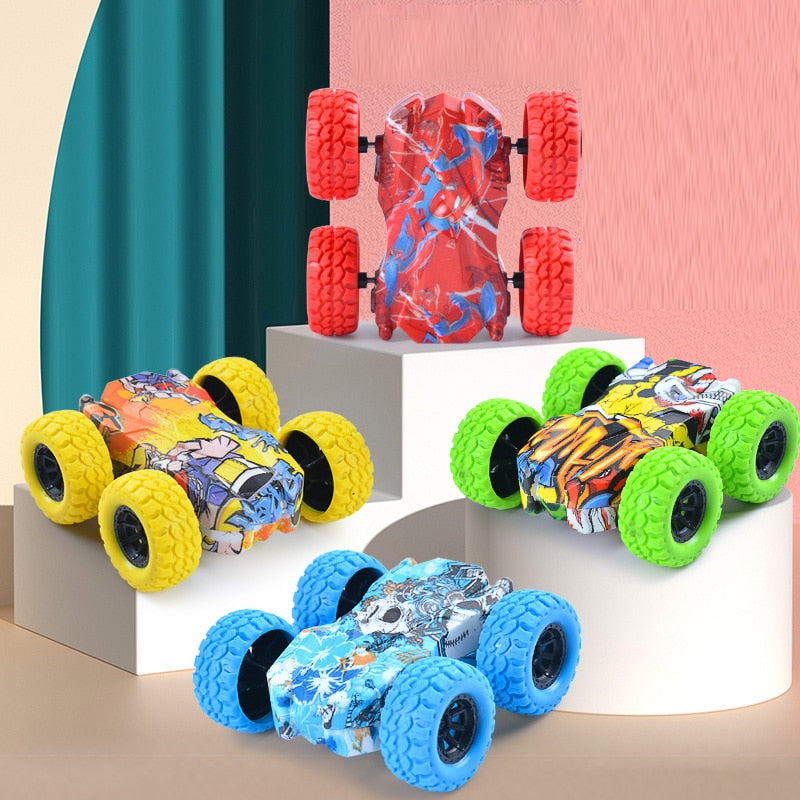 Mini Inertia Car Toys For Children Collision Automatic Turnover Double-Sided Running Car Toy Boys And Girls Fun Interactive Toys