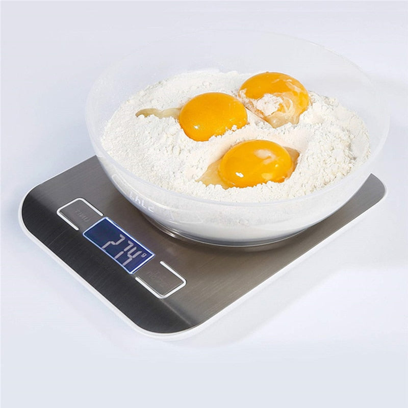 Rechargeable stainless steel electronic scales kitchen electronic scales home food scales small gram scale baking kitchen scales