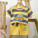 Spring Summer Baby Cotton Cartoon Clothes 2pcs Sets Baby Cotton Clothes T-shirts+Pants Set for Boys Girls Kids Sports Outwear