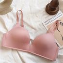 Women's Bras Sexy Seamless Wireless Ice Silk Bralette Gather Push Up Lingerie Thin Smiple Style AB Cup Deep V Female Underwear