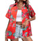 New Women's Short Sleeve T-shirts Fashionable 3d Floral Printed Casual Hawaii Style Basic Tops Lapel Short Sleeve Shirt Summer