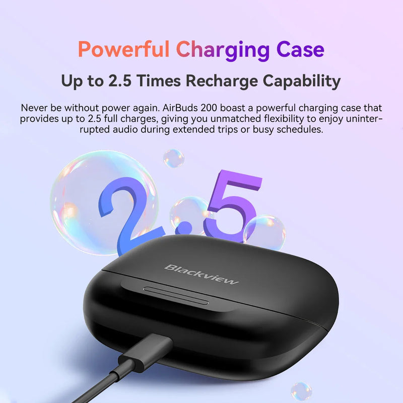Blackview Airbuds 200 Headset Open-Ear Wireless Headphones Touch Control Sports Air Conduction Bass ENC Earphones 500mAh IP68