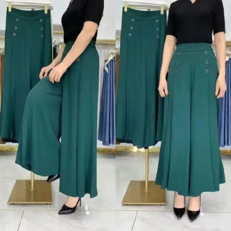 Elegant High-End Southeast Asian Cross-Border Thin Skirt Women's Loose-Fit Medium-Age Mother Bell Bottoms Anti-Wrinkle