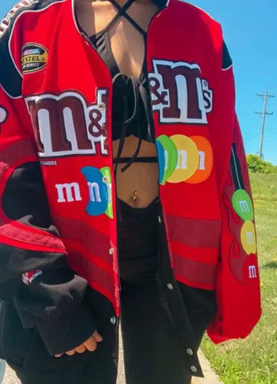 2024 Y2K Women Clothes Fashion Casual Patchwork Button Up Crop Bomber Varsity Jackets Coat Women Spring Baseball Jacket