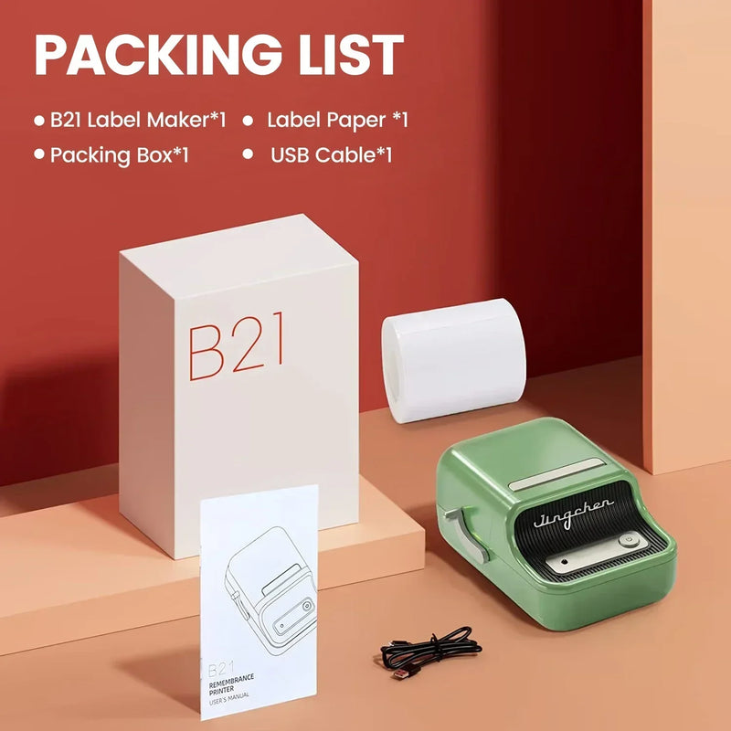 Niimbot B1/B21 Label Thermal Printer Mini Pocket Barcode Maker Bluetooth Printers Self-adhesive Sticker Machine With GiftLabel