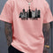 Men's Suit New York PrintingTT-shirt Casual Fashion All-Matching round Neck Half Sleeve
