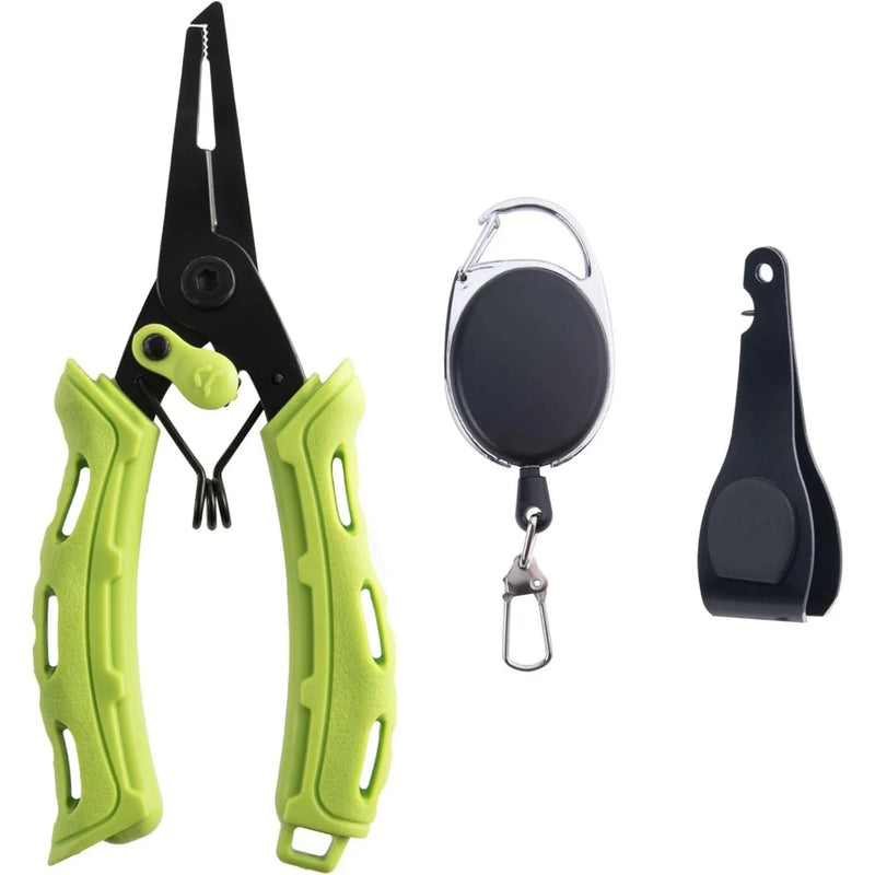 7 "fishing clamp set 420 stainless steel, line cutter, storage bag - Fishing clamp hook remover