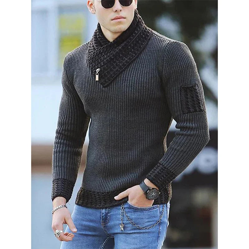 Sweater Turtleneck Men Winter Fashion Vintage Style Sweater Male Slim Fit Warm Pullovers Knitted Wool Sweaters Thick Top Men