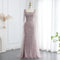 Sharon Said Luxury Arabic Turquoise Evening Dress with Cape Sleeves Sqaure Neck Dubai Women Wedding Party Gowns SS469 Customized