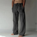2025 Men's Cotton Linen Pants Oversized Jogger Sweatpants Casual Flower Print Plus Size Loose Wide Leg Pants Men Casual Trousers