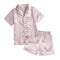 2Pcs Red Satin Pyjamas Kids Sets Boys Girls Solid Silk Children's Pajamas Clothes Toddler Lounge Pjs 2-12T Baby Clothing