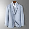 Spring Autumn Men's Blazer Thin Section Slim Fit Plaid Jacquard Casual Suit Jacket Gray Blue Beige Coat Costume Homme