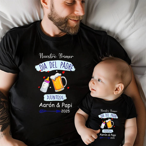 Customized Fathers Day Gifts Our First Father's Day Baby Bodysuits Daddy T-shirts Family Clothes Custom Name Father'sDay Outfits