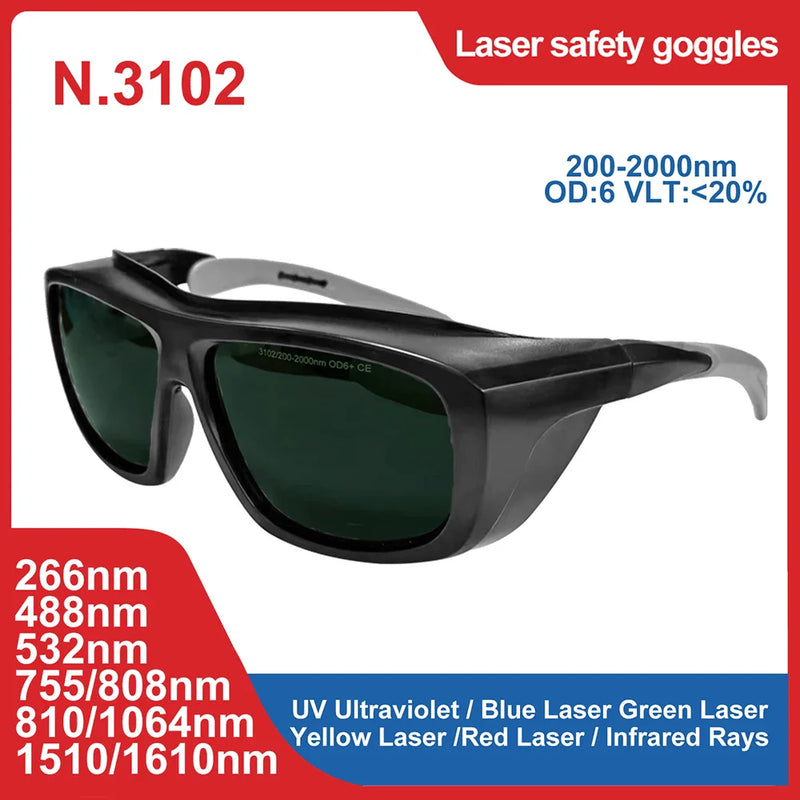 laser glasses 190-2000nm 10600nm OD6 CO2 Laser Protection goggles 1064 532 200-2000nm IPL Laser Safety Glasses  Laser protection