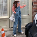 Autumn 2024 New Korean-Style Loose-Fit Straight-Leg Jeans High-Waisted Slimming Bell Bottoms Trendy Women's Pants