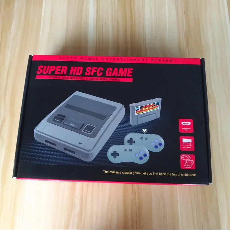 SFC52HD Super Retro Hardware Game Console Play For SFC/SNES Game Cartridge Two Controllers Free 350 Games Card Original Size
