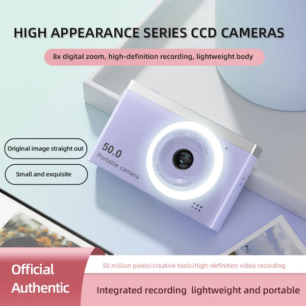 Digital Camera Travel Selfie Camara 2.4inch Screen 8X Zoom Digital Camera Kids Campus Selfie Mini Retro Cam with Fill Light