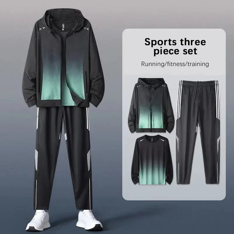 Men's Sportswear Set Running and Training Suit Fitness Clothing Morning Run Quick-Dry Athletic Spring Jacket Basketball Suit