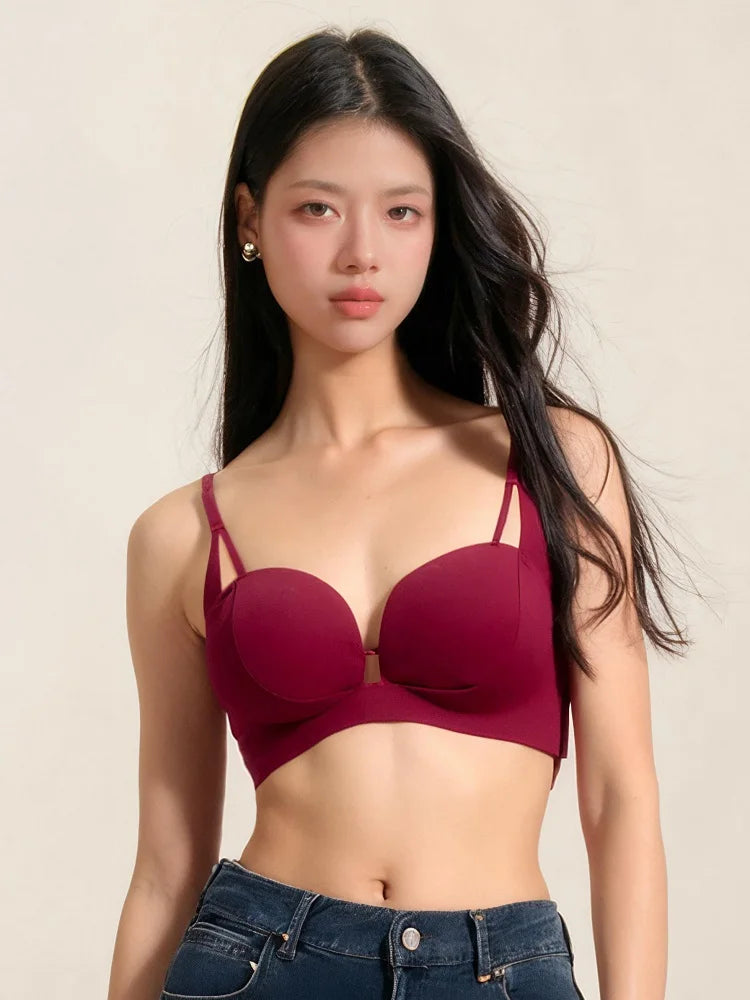 Musebree Women's Push Up Bra Ladies Girls Seamless Bra Sexy Beauty Back Wireless Bra Comfortable Breathable Bralette Women Bra