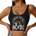Retro Rock Fashion Trend AC/DC Sexy Vest Fitness Cropped Tank Top Women Heavy Metal Music Band Yoga Sports Comfortable Bra