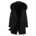 2022 Winter Trendy Men High Quality Faux Fur Liner Parka Elegant Imitation Fox Hair Hooded Long Coat Fashion Luxury Jackets